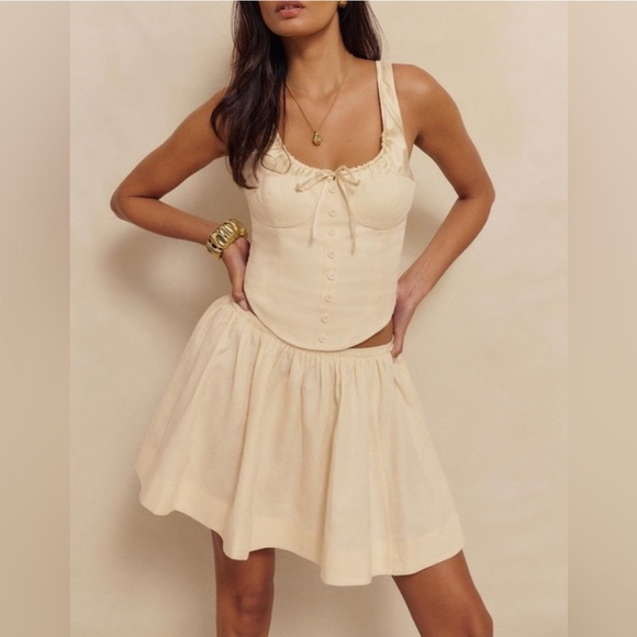 REFORMATION Evy Linen Two Piece Set